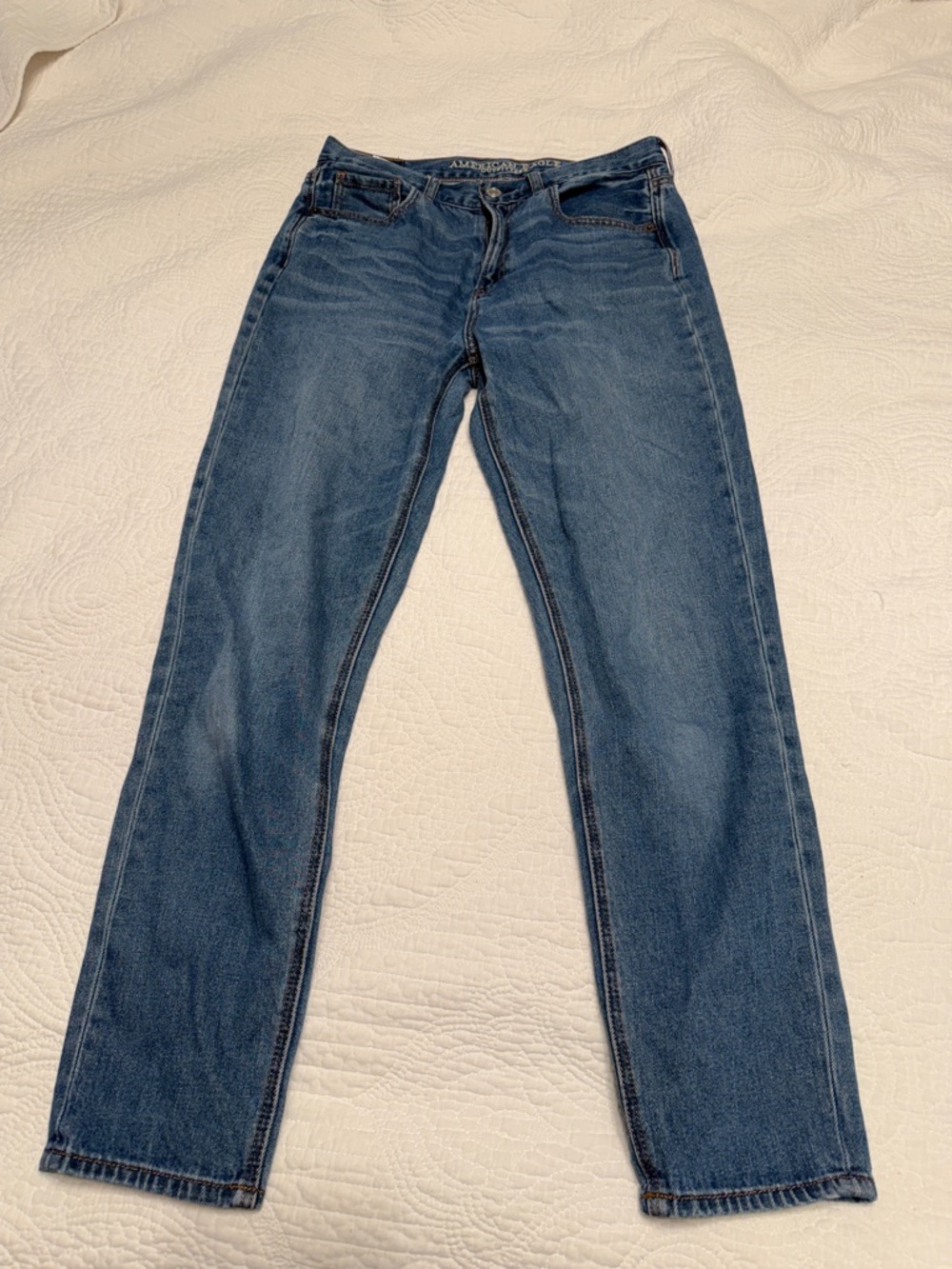 American Eagle Outfitters Women's Straight-Leg Jeans - Dark Blue